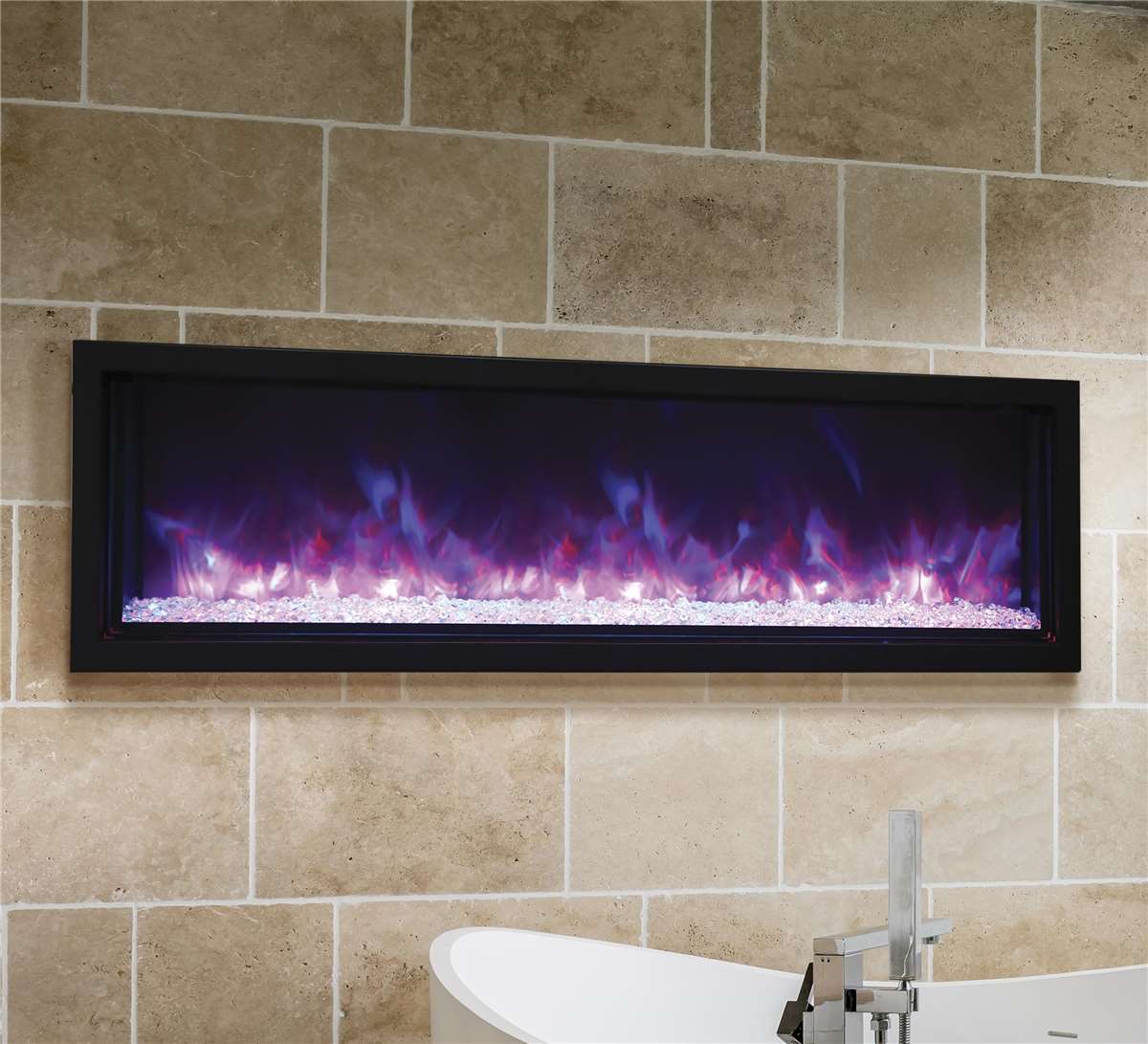 Amantii Panorama-XS contemporary linear wall-mount electric fireplace in 60" width.