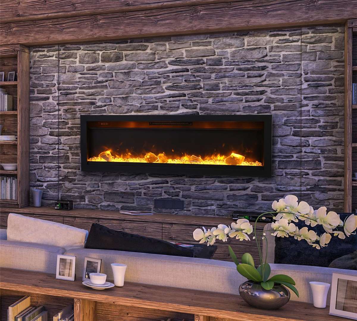 Ambiance 50" Electric In-Wall fireplace.