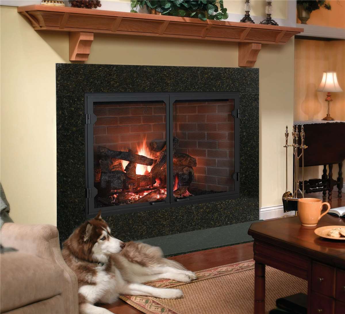 Heatilator ICON 100 (50" width fireplace) with Grand Vista front and traditional refractory liner.