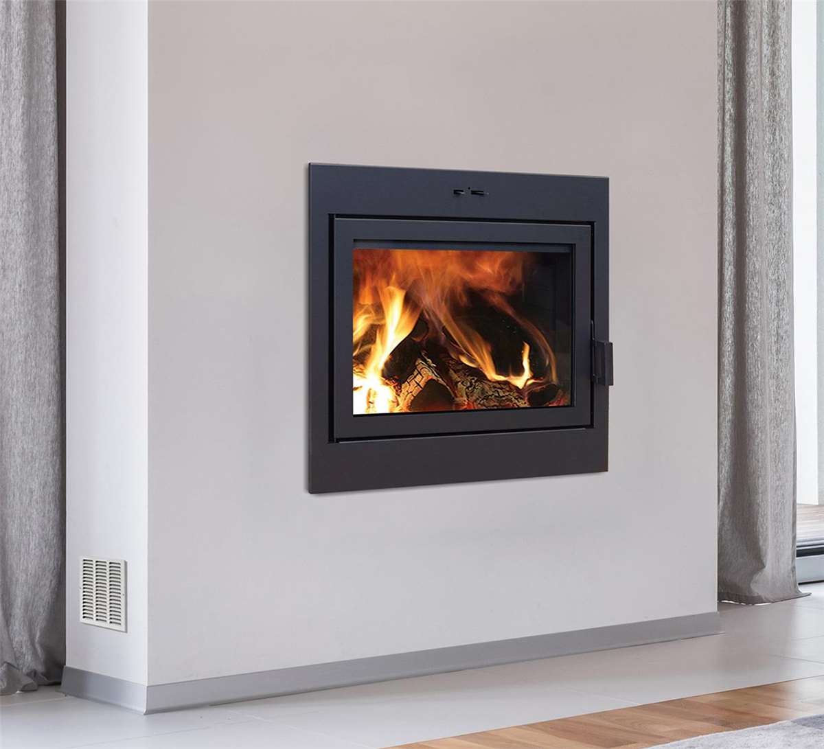 Supreme Astra 32 wood fireplace with clean face look.