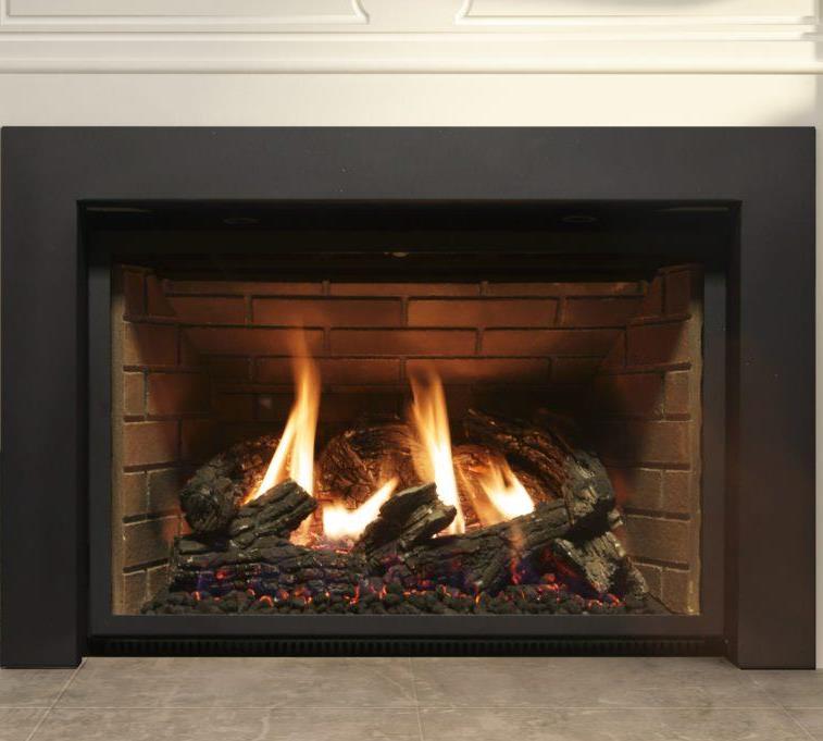 Inspiration 29 gas insert with traditional log set.