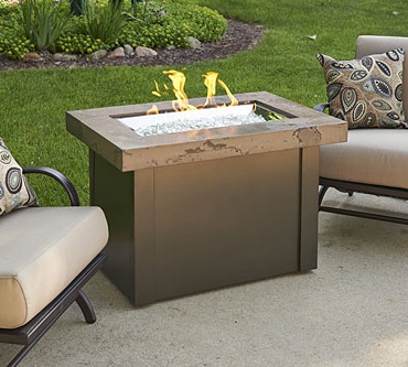 Providence Fire Pit Table - Marbleized Noche Top Full Size Image #1