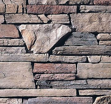 Chardonnay style blended texture.  Combines 80% Country Ledgestone with 20% Dressed Fieldstone.