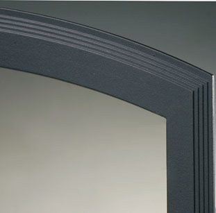 Cast iron black door design.