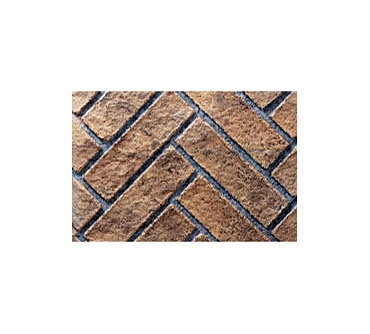 Rustic Brown herringbone brick panel.