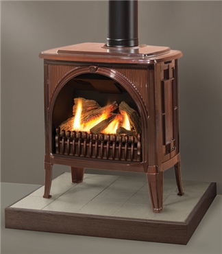 Madrona gas stove in Majolica enamel.