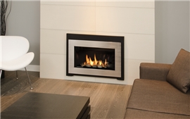 Black Square Trim, Brushed Nickel Contemporary Surround. and Decorative Rock Kit.